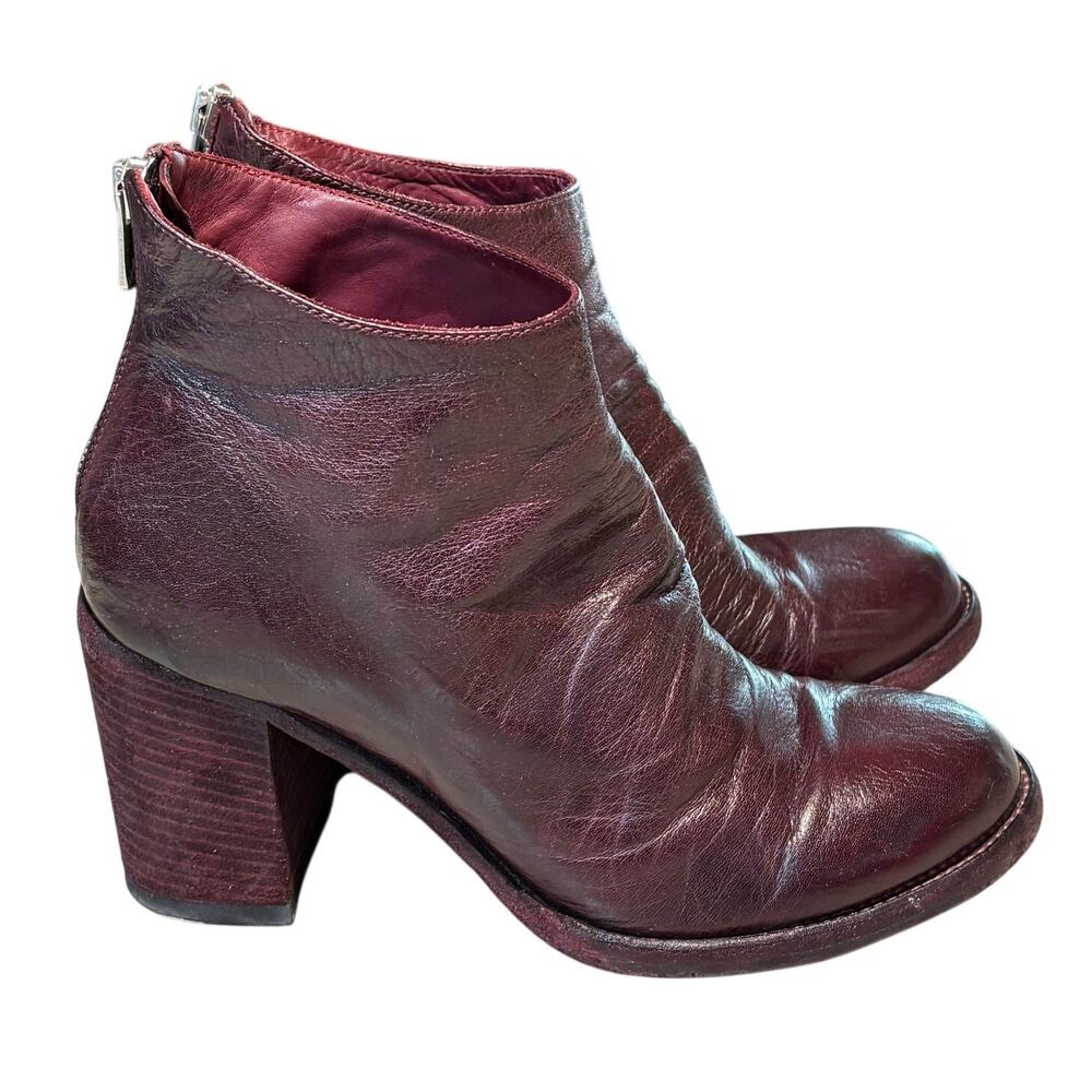 Officine Creative Cigar Brown Soft Leather Stacked Heel Luxury Ankle Boots 38
